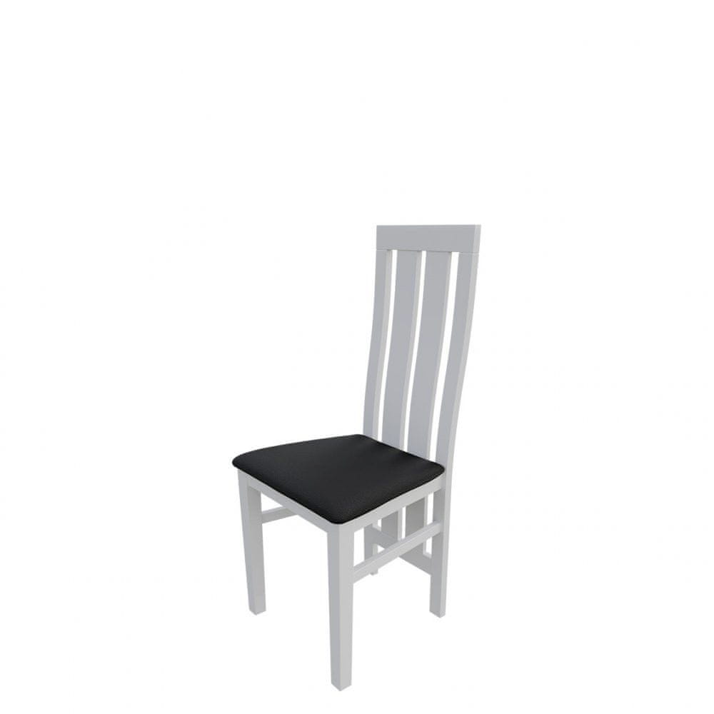 Veneti Jedálenská stolička MOVILE 42 - biela / čierna ekokoža